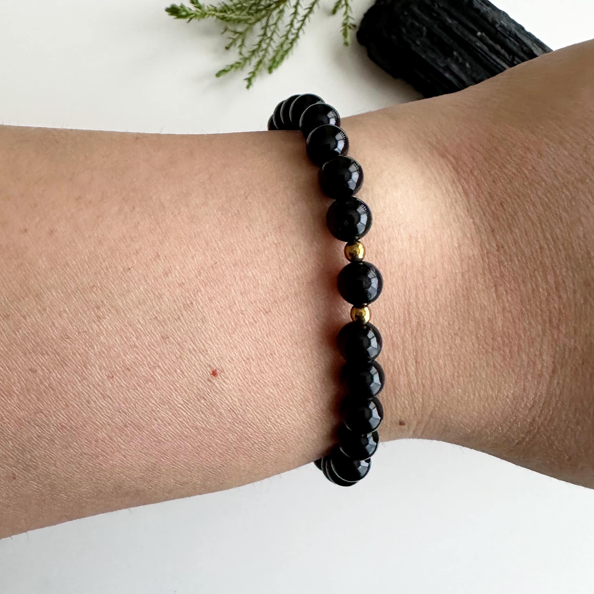 Pulsera de piedras Turmalina negra 