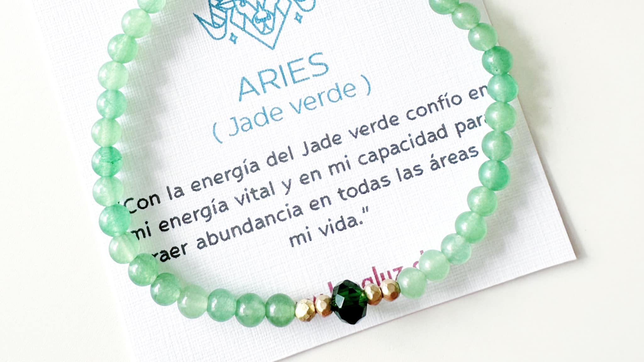 pulsera de piedra jade para signo aries