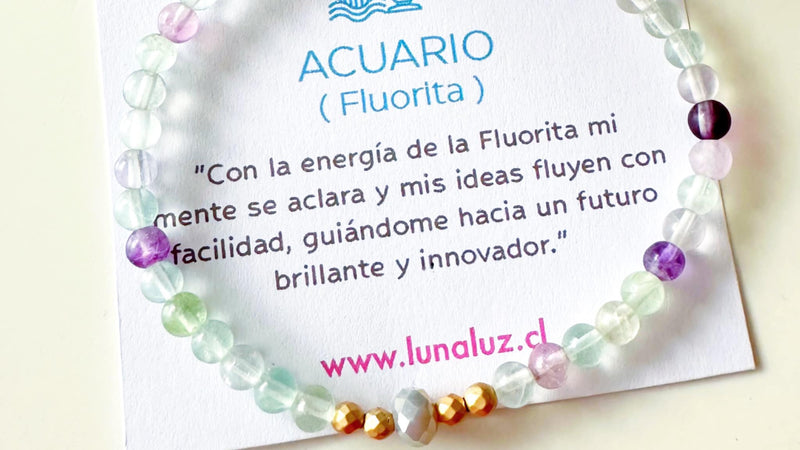 pulsera de piedra fluorita para signo acuario