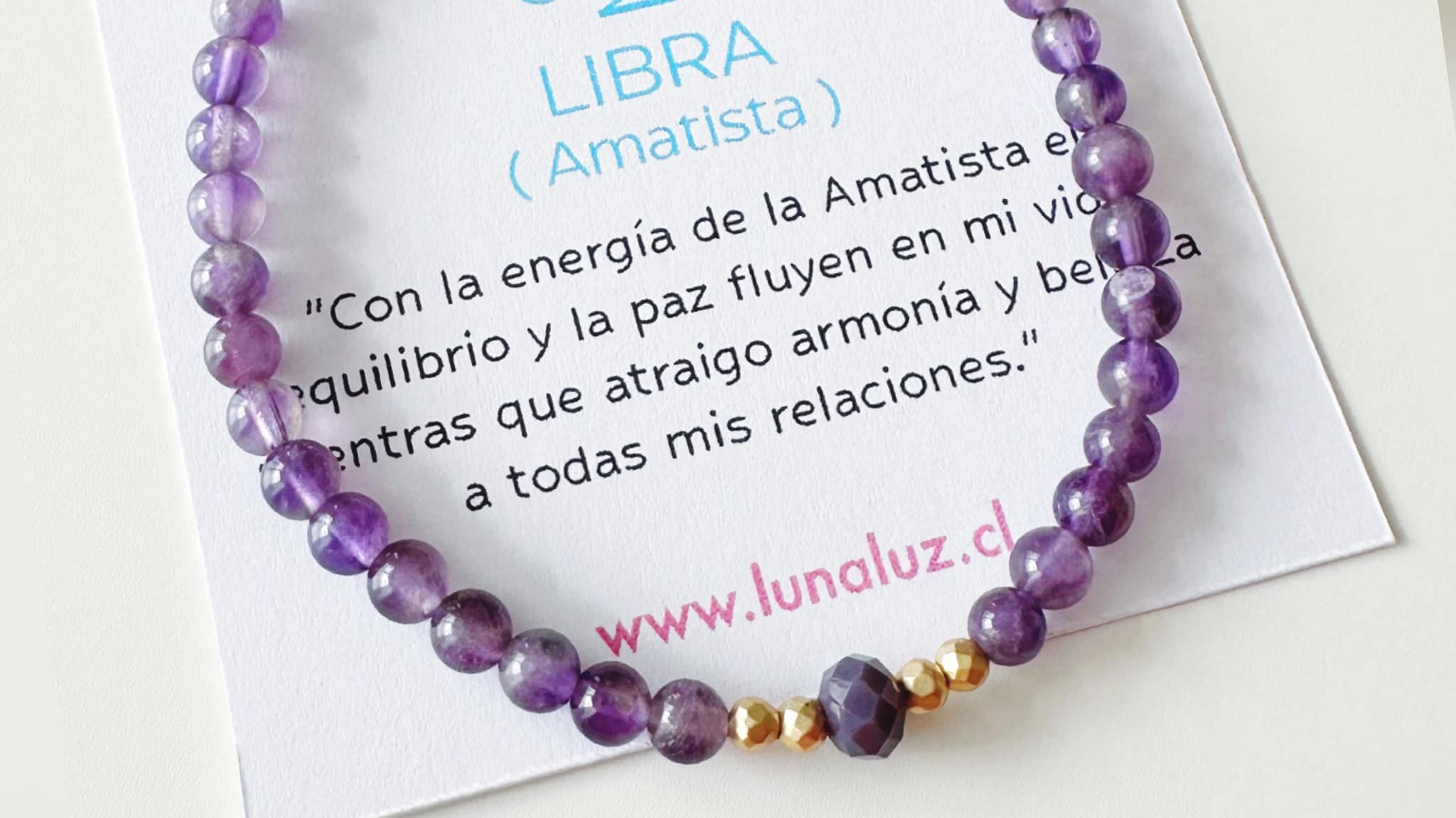 pulsera de piedra amatista para signo libra