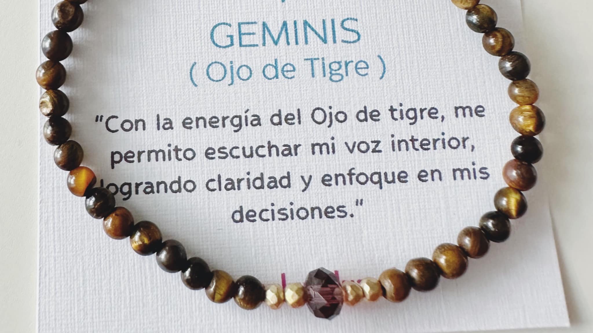 pulsera de piedra ojo de tigre para signo geminis