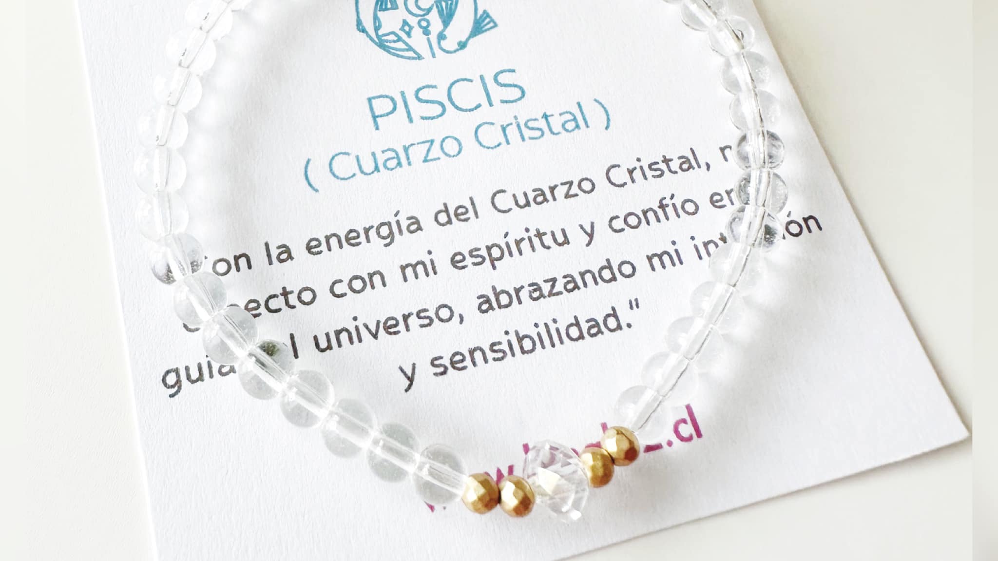 pulsera de piedra cuarzo cristal para signo piscis