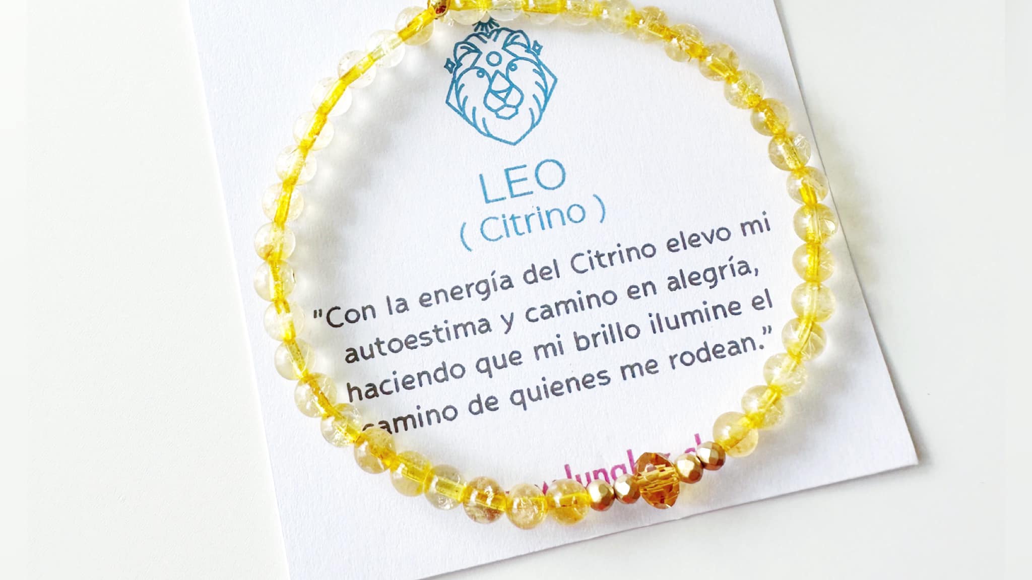 pulsera de piedra citrino para signo leo