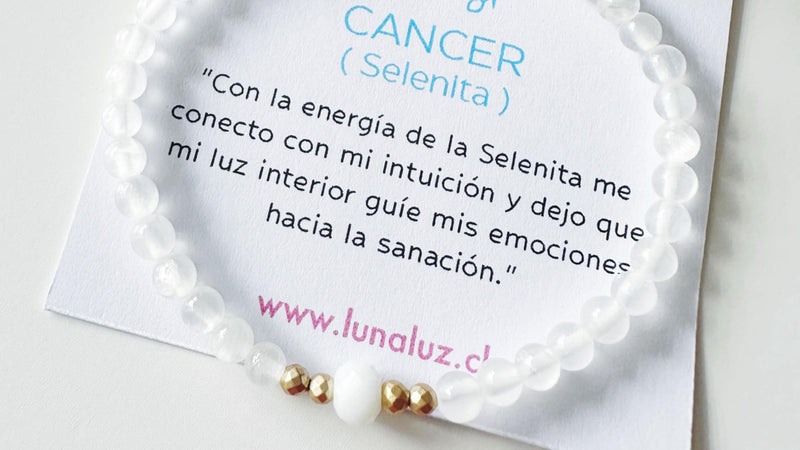 pulsera de piedra selenita para signo cancer