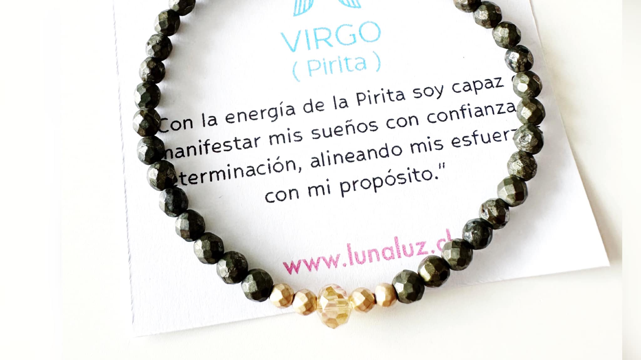 pulsera de piedra pirita para signo virgo