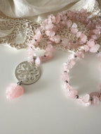 Collar Largo de Cuarzo Rosa “Energía del Corazón”