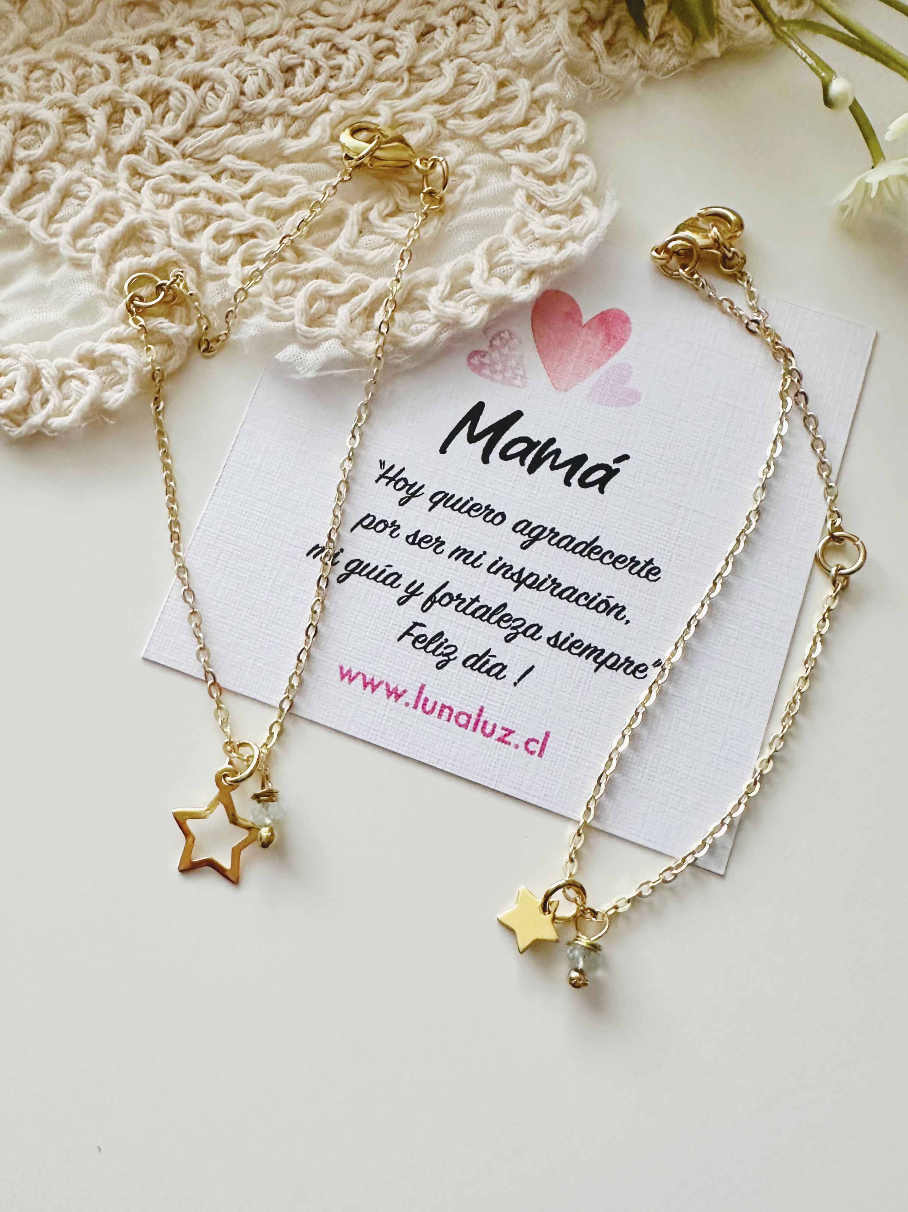 Set Pulseras Estrella de Unión – Piedra Natural | Madre e Hija