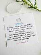 Pulsera Luna y piedra Selenita. Incluye significado de su piedra y packing para regalo