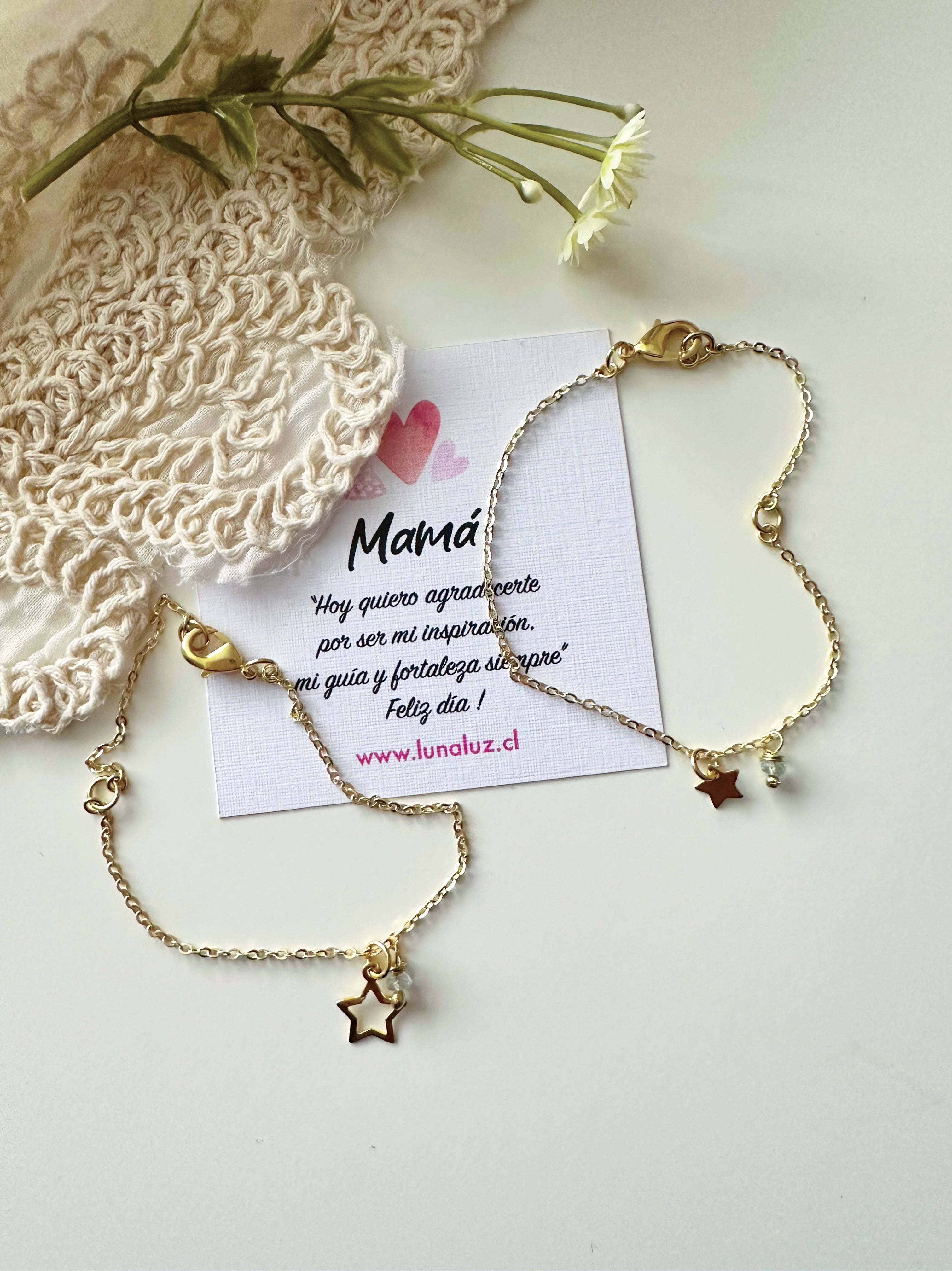 Set Pulseras Estrella de Unión – Piedra Natural | Madre e Hija
