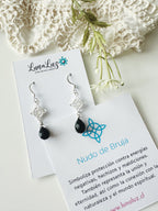 Aros con Nudo de Bruja y Ónix Negro "Protección Ancestral"