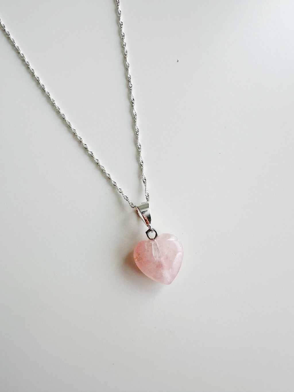 Collar en piedra Cuarzo Rosa "Amor del Corazón" para regalo