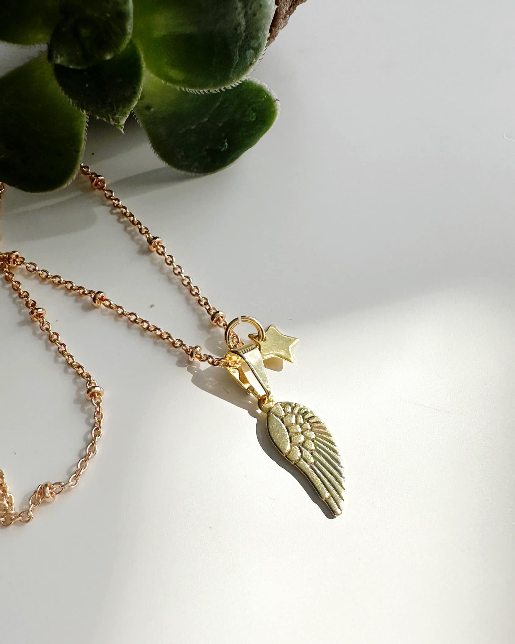 Collar amuleto Alita de ángel protección. Incluye mensaje especial y Packing para regalo