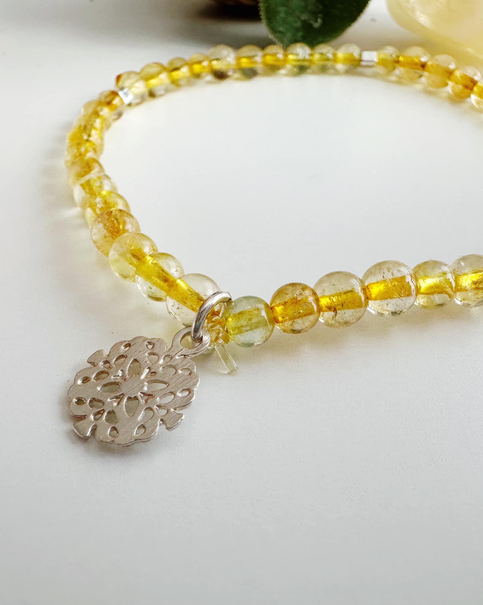 Pulsera "Alegria de vivir" en piedra Cuarzo Citrino