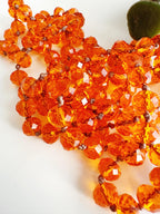 Collar silver Sacro en cristales anaranjados. Incluye Packing para regalo