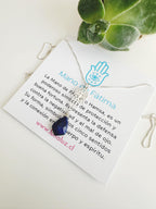 Collar de Plata 925 Mano de Fatima Lapislázuli. Incluye significado y packing para regalo