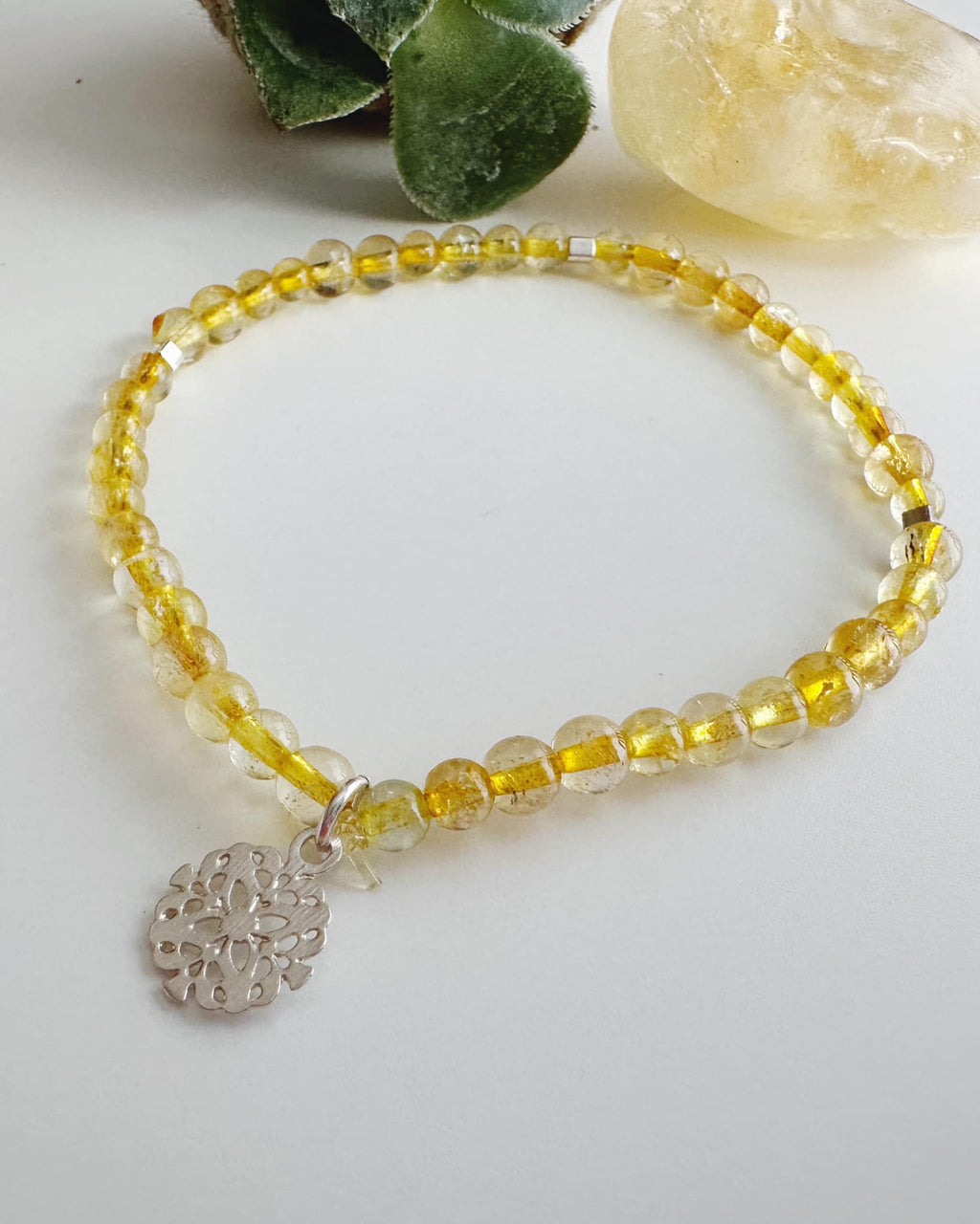 Pulsera "Alegria de vivir" en piedra Cuarzo Citrino