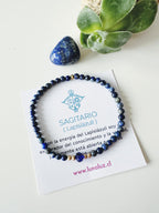Pulsera signo Sagitario en piedra Lapislázuli . Incluye mensaje especial y Packing para regalo