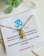 Collar OM con Cuarzo Cristal.Incluye significado y Packing para regalo