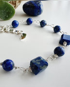 Pulsera de Plata 925 en piedra natural Lapislázuli Incluye significado de la piedra y Packing para regalo