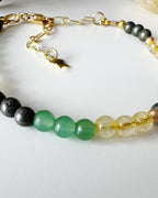 Pulsera “Triada de Abundancia”. Incluye significado de sus piedras y Packing para regalo