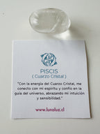 Pulsera signo Piscis en Cuarzo Cristal. Incluye mensaje especial y Packing para regalo