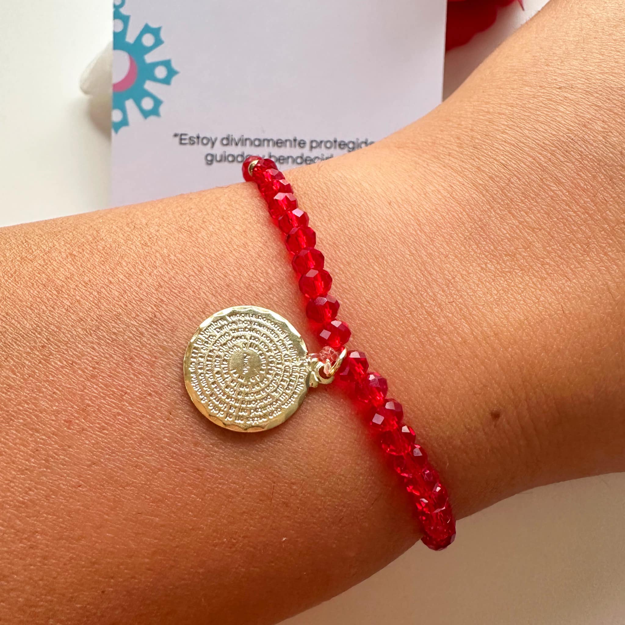 Pulsera de protección Padre Nuestro. Incluye mensaje especial y packing para regalo