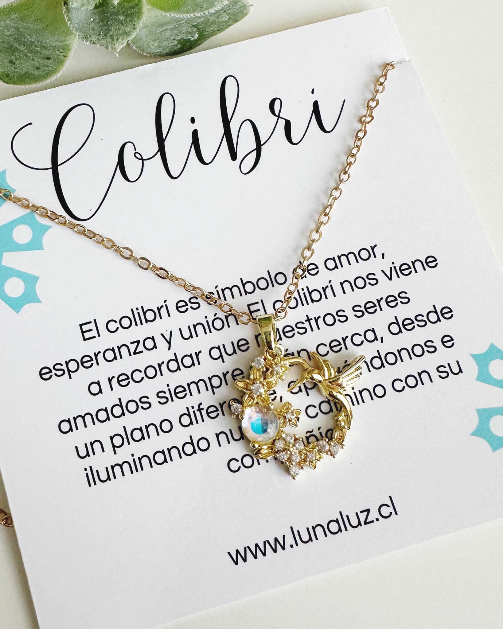Collar Colibrí. Incluye significado y packing para regalo