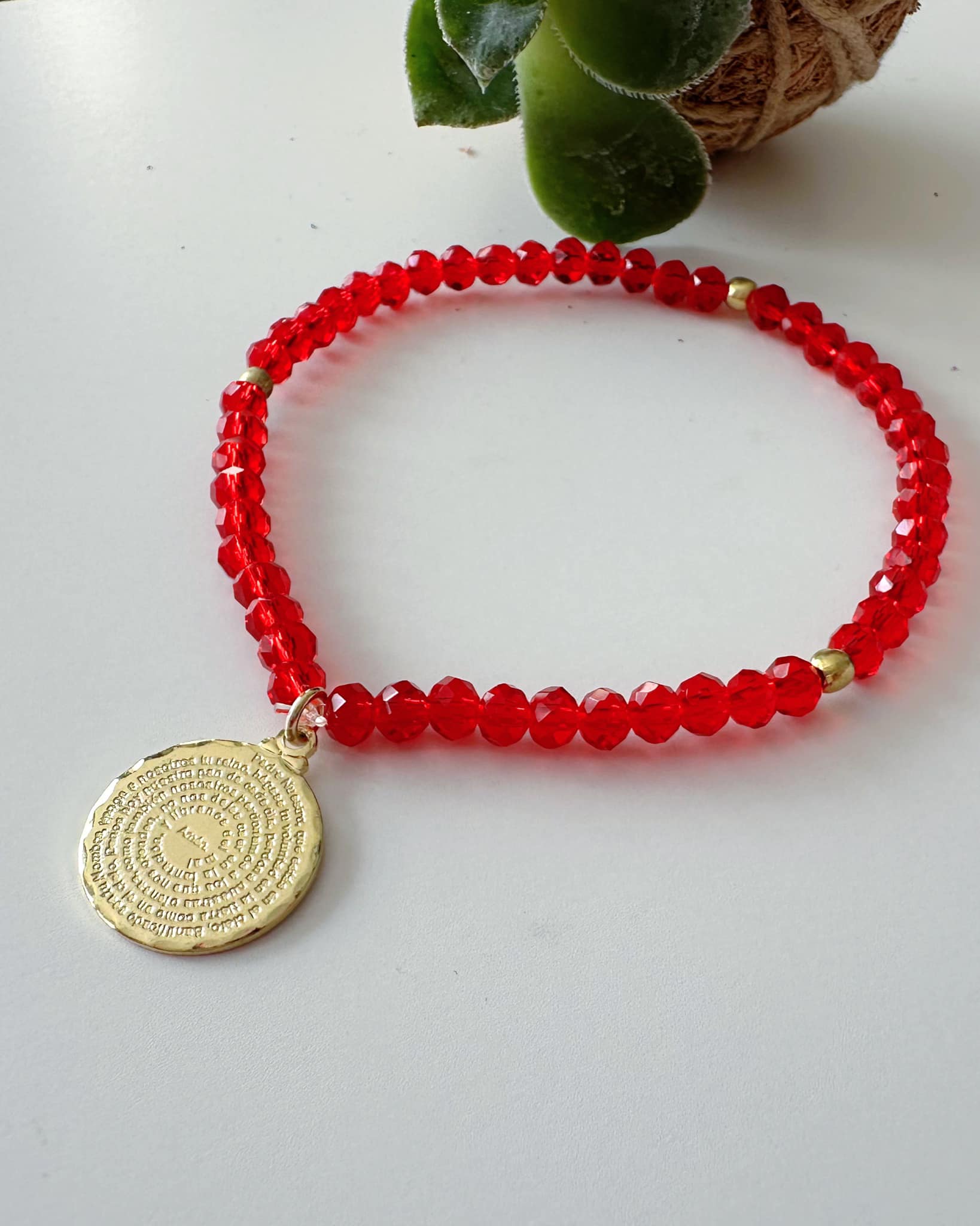 Pulsera de protección Padre Nuestro. Incluye mensaje especial y packing para regalo