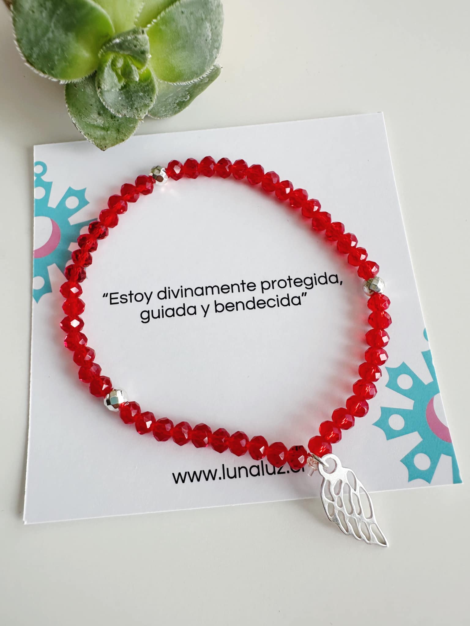 Pulsera de protección Ala de Ángel. Incluye mensaje especial y Packing para regalo