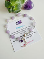Pulsera Luna Luz en Amatista. Incluye significado de la Piedra y packing para regalo