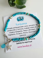 Pulsera en piedras Turquesa. Incluye significado de la piedra y packing para regalo