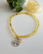 Pulsera de Plata 925 en piedra Citrino y árbol de la vida. Incluye significado de la piedra y packing para regalo