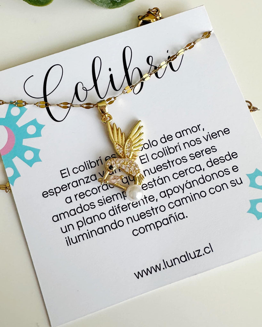 Collar colibrí . Incluye significado y packing para regalo