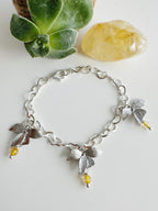 Pulsera silver piedra natural Citrino. Incluye significado de la piedra y Packing para regalo