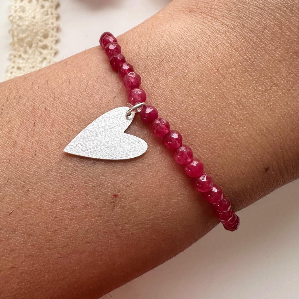 Pulsera silver piedras Agata roja. Incluye significado de la piedra y packing para regalo