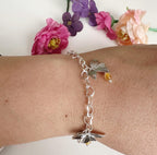 Pulsera silver piedra natural Citrino. Incluye significado de la piedra y Packing para regalo