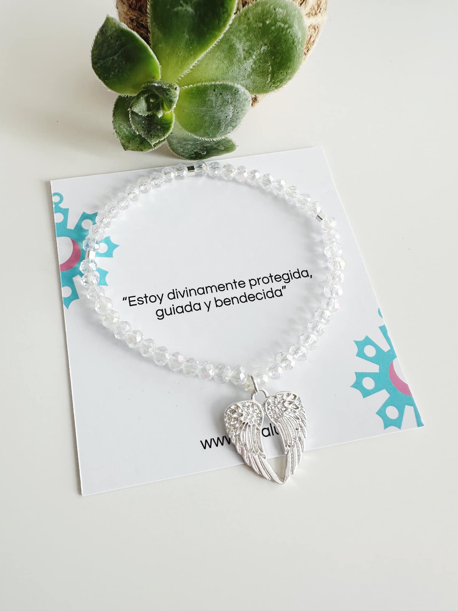 Pulsera Alas de Ángel. Incluye mensaje especial y Packing para regalo