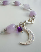 Pulsera Luna Luz en Amatista. Incluye significado de la Piedra y packing para regalo