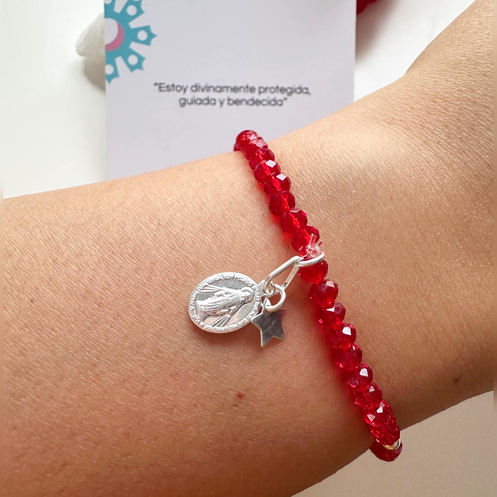 Pulsera Virgen de los rayos. Incluye mensaje especial y Packing para regalo