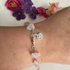 Pulsera “Amor Infinito” en piedras de Cuarzo Rosa. Incluye significado de la piedra y packing para regalo