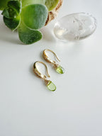 Aros piedra Peridoto. Incluye significado de la piedra  y packing para regalo