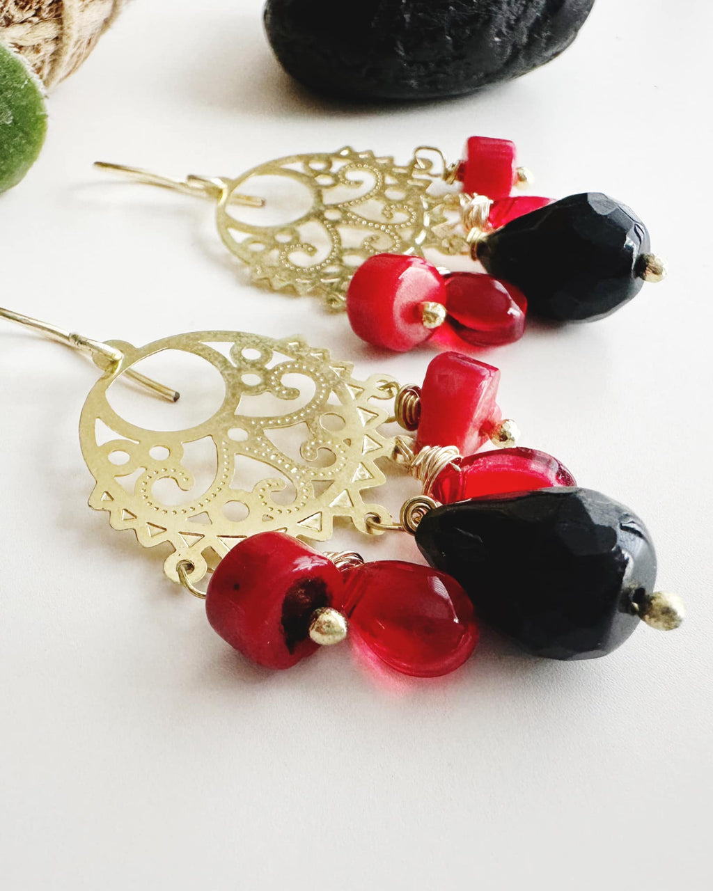 Aros Boho en piedras naturales y cristales. Incluye Packing para regalo