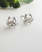 Aros de Plata 925 cangrejito en circones. Incluye packing para regalo