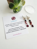 Aros silver “Enraíza” en piedras Granates. Incluye significado de la piedra y packing para regalo