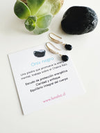 Aros piedra Onix . Incluye significado de la piedra y packing para regalo