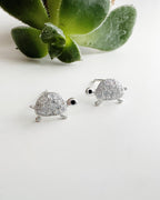 Aros de Plata 925 tortuguitas en circones. Incluyen Packing para regalo