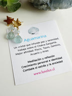 Aros estrella piedra Aguamarina. Incluye significado de la piedra  y packing para regalo