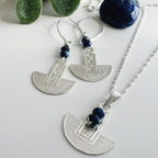 Conjunto piedra Lapislázuli. Incluye significado de la piedra y packing para regalo