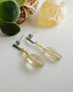 Aros de Plata 925 piedra Citrino. Incluye significado de la Piedra y packing para regalo