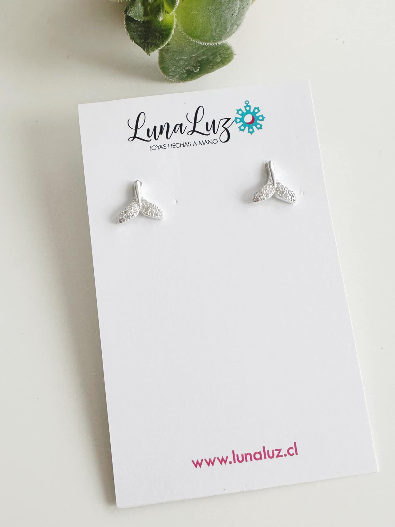 Aros de Plata 925 colita de ballena en circones. Incluye Packing para regalo